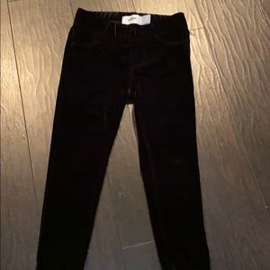 Girls black velvet Old Nevy leggings